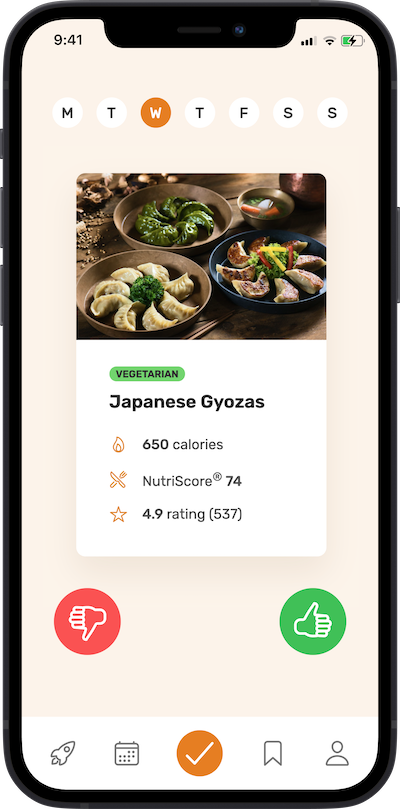 iPhone meals plan approval screen
